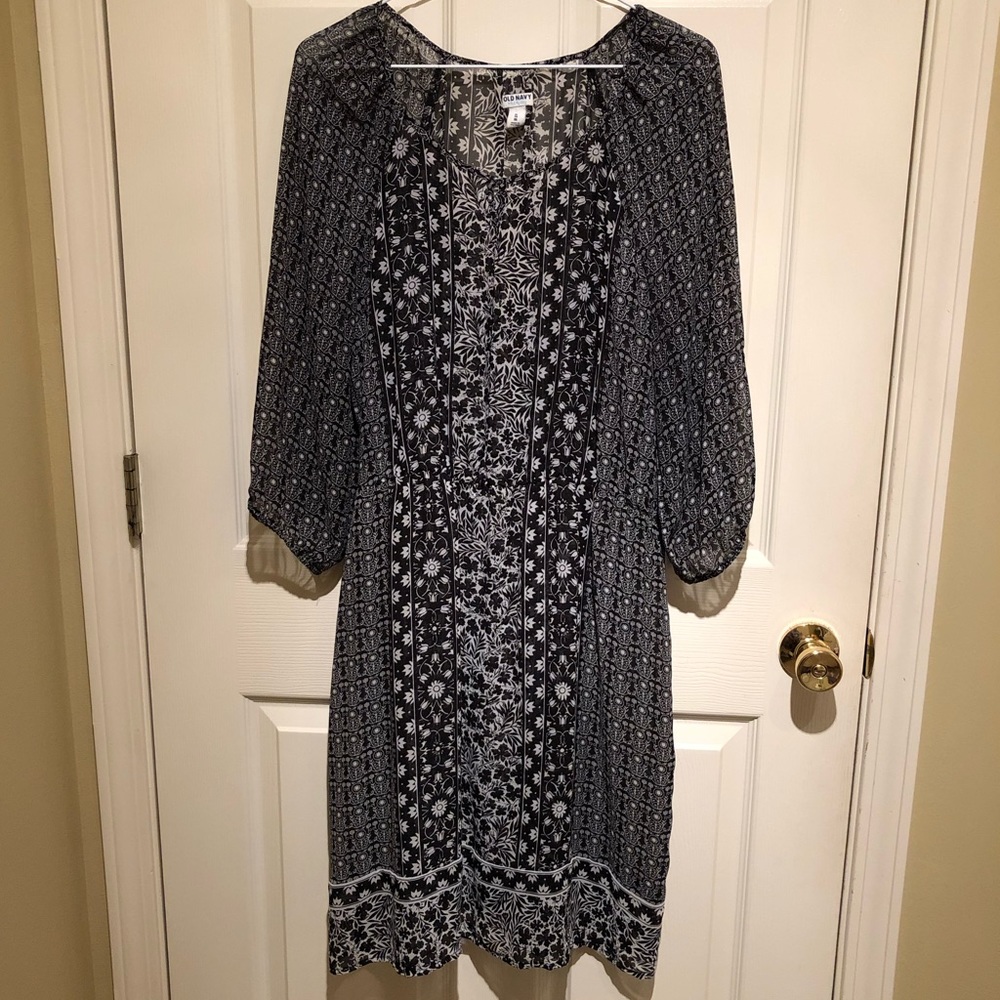 Old Navy sheer XL sheath dress block white